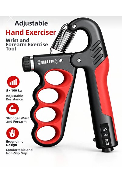 Generic Brand Arc de mână reglabil 5-100 Kg cu contor pentru exerciții pentru...