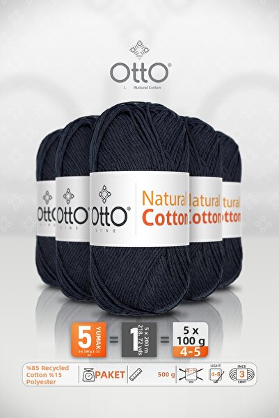 OTTO LINE ΦΥΣΙΚΟ ΒΑΜΒΑΚΙ • Ναυτικό Μπλε (6043) • Πακέτο 5 τεμαχίων × 100 γρ /...