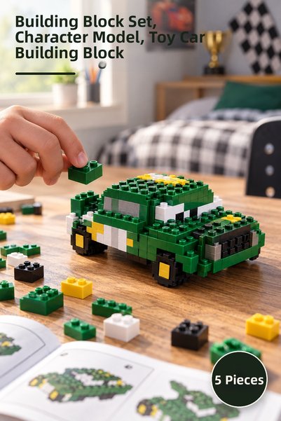 Yenilig 5 Pieces Chick Hicks Character Toy Car – Building Block Set, Characte...
