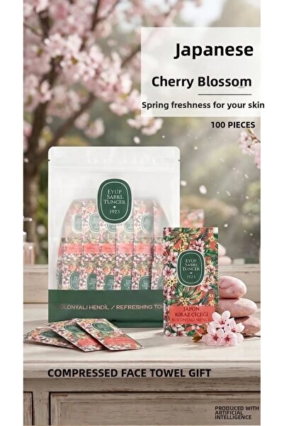 Eyüp Sabri Tuncer 100 Pcs Japanese Cherry Blossom Wet Wipes, Compressed Face ...
