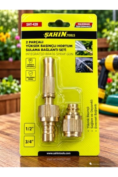 DORDOİ Şahi̇n 2 Piece High Pressure Hose Irrigation Nozzle Set – Brass Garden...