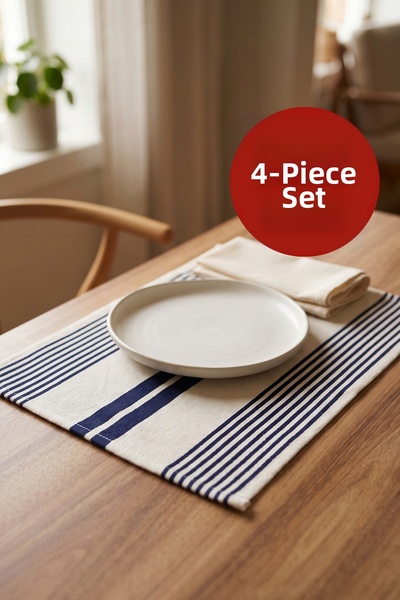 Lux Touch Petunya 4 Piece American Service Set |   Bohemian, Striped, Timeles...