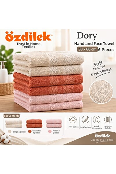 Özdilek Dory 50*80cm Πετσέτα Χεριών και Προσώπου 6 Τεμάχια