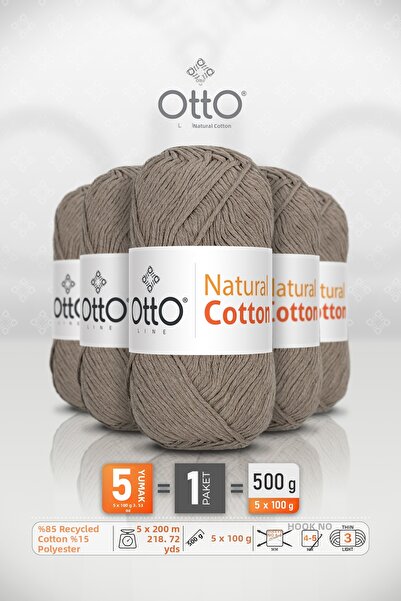 OTTO LINE ΦΥΣΙΚΟ ΒΑΜΒΑΚΙ • Βιζόν (6061) • Πακέτο 5 τεμαχίων × 100 γρ / 200 μ ...
