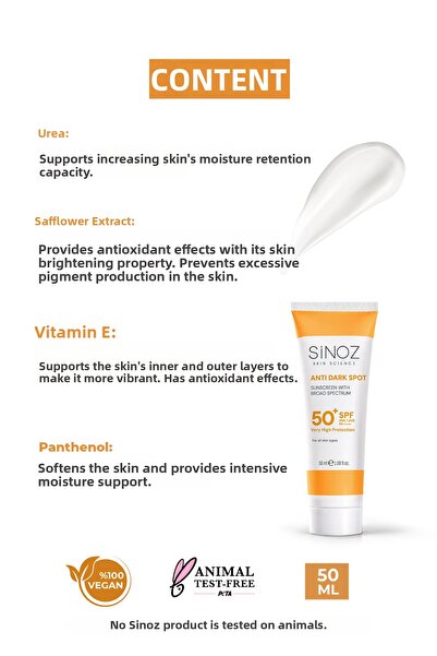 SİNOZ Cremă de protecție solară facială SPF50+ anti-imperfecțiuni, cu protecție ridicată, pentru ten normal și uscat, 50 ml