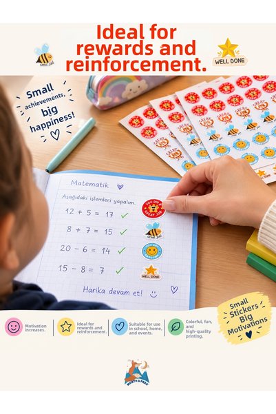 north&peak 234 Motivational Stickers |   Teacher Reward Label |   Success Sticker for Kids |   5 Different Designs
