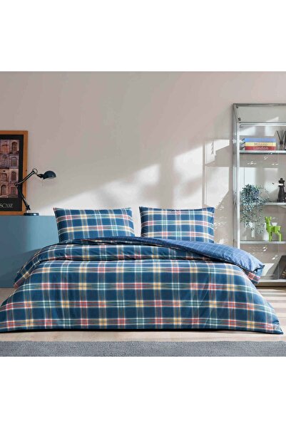 Taç Sintra Ranforce Double Duvet Cover Set Navy Blue