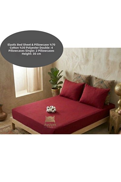 ayçiçek home Single Rubberized Sheet 100/200 Bed Size 2 Pillowcases