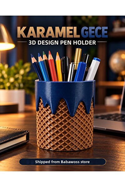 babawoss 3d yazıcı makina parçaları ürün tasarım Θήκη για στυλό σε σχήμα χωνι...