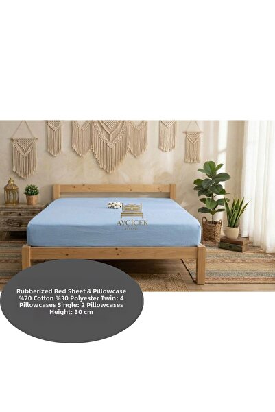ayçiçek home Single Size Rubberized Sheet Set 120/200 Bed Size 2 Pillowcases