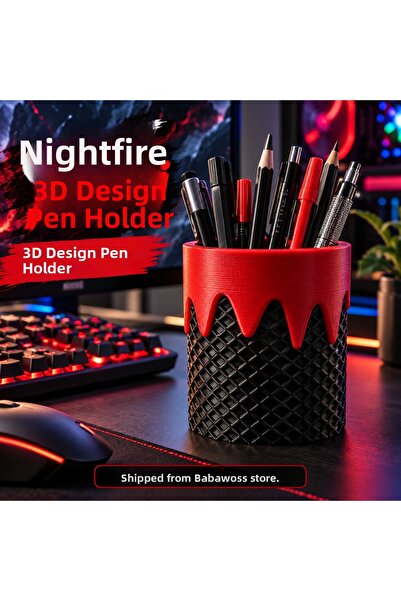 babawoss 3d yazıcı makina parçaları ürün tasarım Θήκη για στυλό σε σχήμα χωνι...