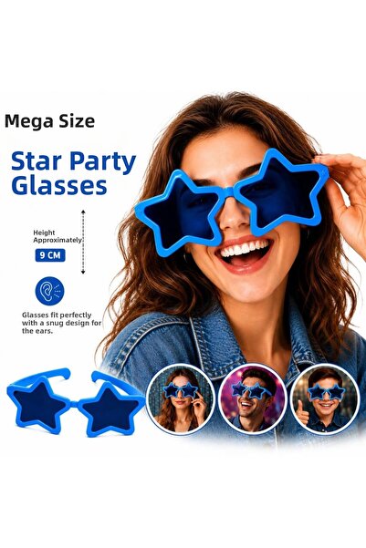 kumkumticaret Mega Tip Star Party Glasses Blue Color