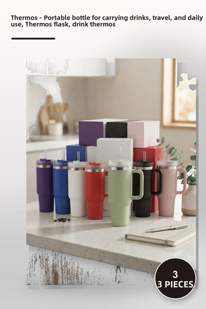 Yenilig 3 Thermos Bottles – Portable Bottles for Carrying Drinks, Travel and ...