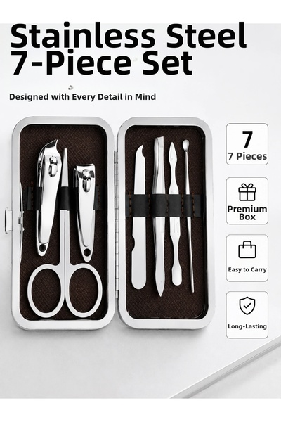 ArkhenX Stainless Steel Personal Care Set – 7 Pieces