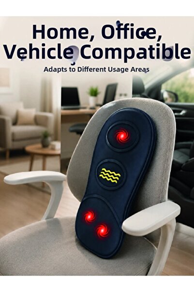 ArkhenX Heated Waist Massage Cushion Home Office Vehicle Compatible Vibrating...