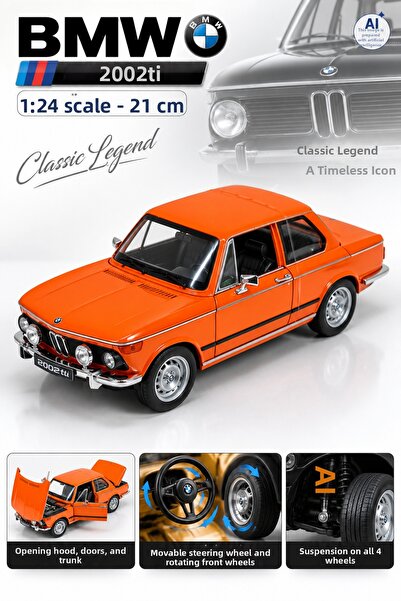 YILDIRIM OYUNCAK Die Cast Bmw 2002 Ti Metal Model Car 21 cm – 1:24 Scale, wit...
