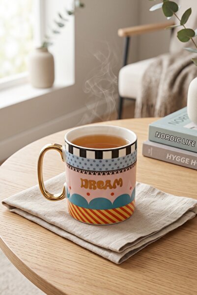 Kitchen Life Cana de cafea și ceai din porțelan Pop Art Dream 270 ml