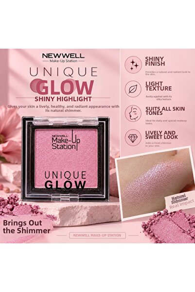 New Well Newwell Make-Up Station Unique Glow Shimmer Highlighter – Natural-Lo...
