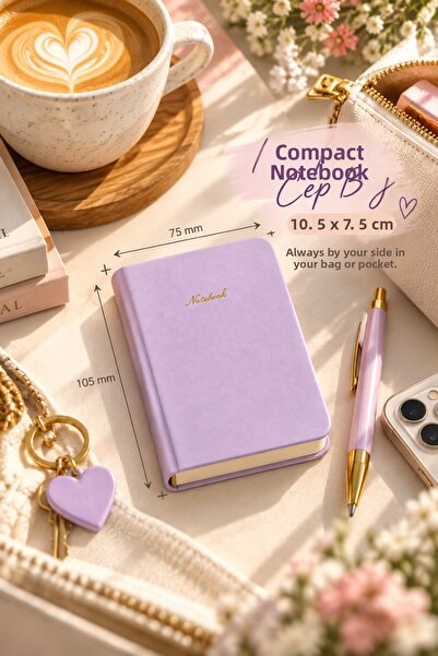 Daks Pocket Size Notebook 10.5 X 7.5 cm Lined Mini Notebook 80 Sheets 80 Gr Lilac