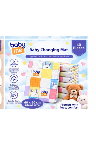 evorahome Baby Me Fluffy Diaper Changing Cover 60X60 cm 40 Pieces