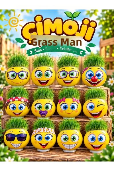 Oyunsal Grass Man Original 11 Pieces Licensed Fun Cute Product Emojis Cimoji ...