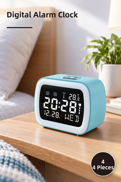 Yenilig 4 Digital Alarm Desk Clocks