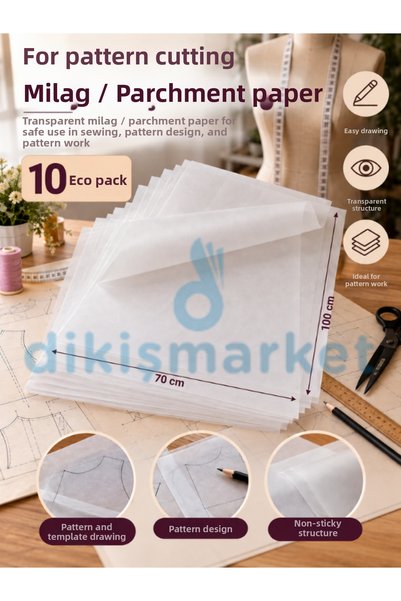 dikişmarket Milaj Paper, Oil-Free, Drawing, Die-Cut Paper Dimensions 70X100 cm 10 Pieces