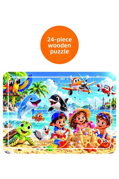 LİPYOS Summer Enjoyment Holiday 24 Piece Wooden Puzzle
