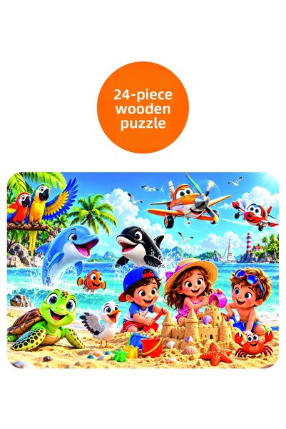LİPYOS Summer Enjoyment Holiday 24 Piece Wooden Puzzle
