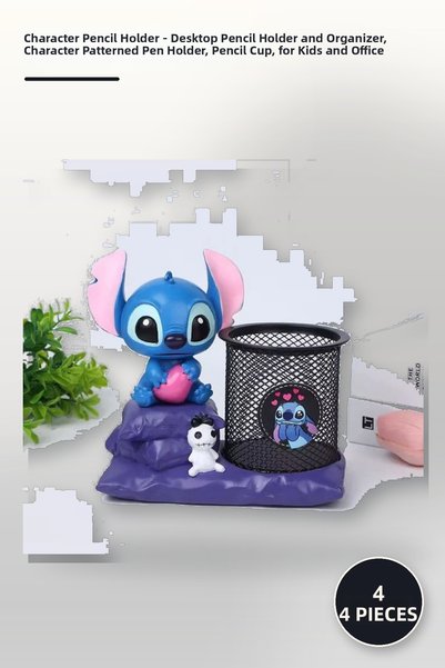 Yenilig 4 Character-Patterned Pen Holders – Desktop Pen Holder and Organizer,...