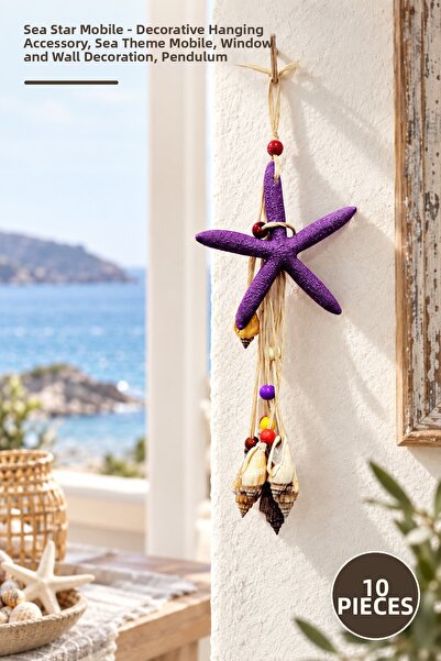 Yenilig 10 Pieces of Starfish Pendulums – Decorative Hanging Accessory, Marin...