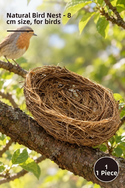 Yenilig 1 Piece of Natural Bird Nest – 8 cm in Size, Nest for Birds, Bird Nest