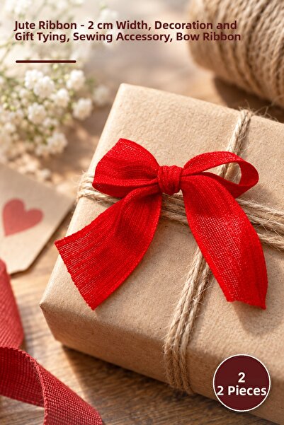 Yenilig 2 Pieces of Linen Bow – 2 cm in Size, Decoration and Gift Ornament, S...