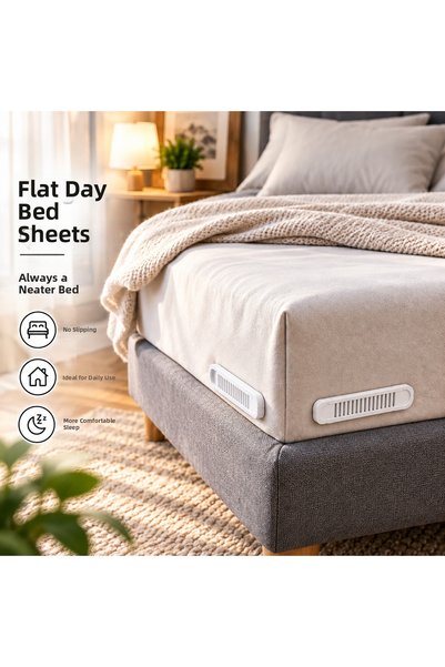 PİYATECH Sheet Stabilizer – Elastic Sheet Corner Holder – Non-Slip Mattress Sheet Fixer – Sheet and Duvet Cover Organizer Invisible Sheet Lock – White