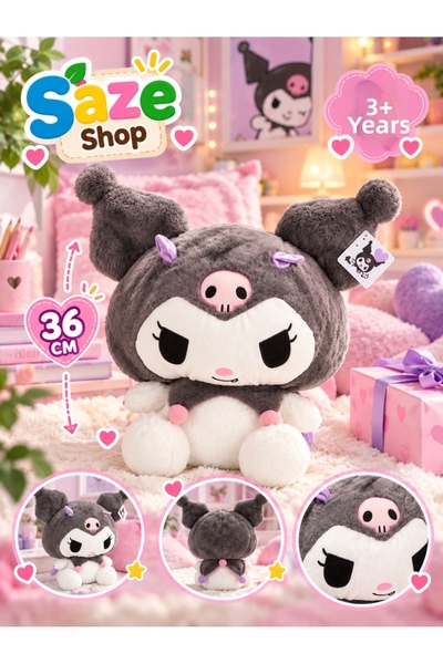 SAZE Gray Hooded Cute Rabbit Plush Toy 36 cm – Soft Toy for Ages 3+