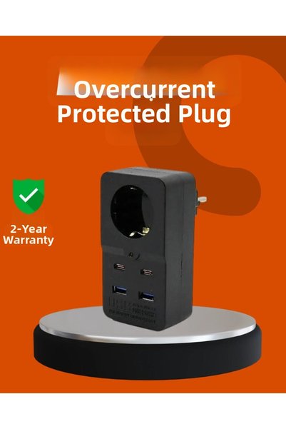 Royaleks Current Protected Socket 4 USB Type C Supported High Heat Resistance