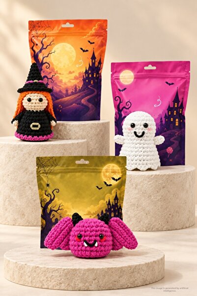 TOYFEST Selfiko Halloween Amigurumi Knitting Learning Set Cadoloz Yaraşko Hay...