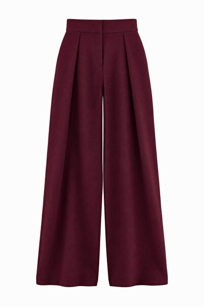 Trendyol Collection بنطلون قماش واسع الساق مضلع من تريندول ستوديو TWOAW27PL00100