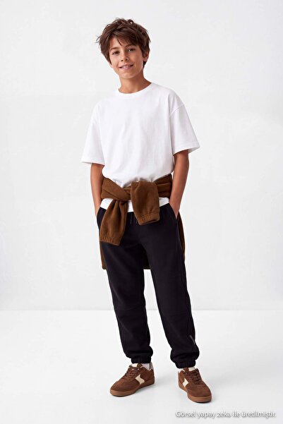 TRENDYOLKIDS Black Boy's Sweatpants Tkdaw27Ea00018