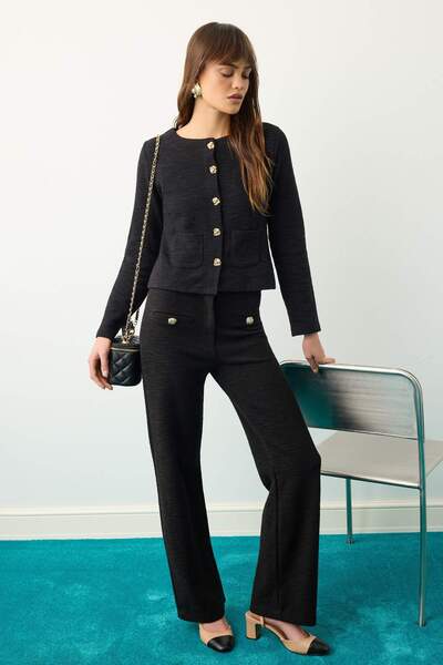Trendyol Collection Limited Edition Black Plain Regular Fit Buttoned Long Sle...