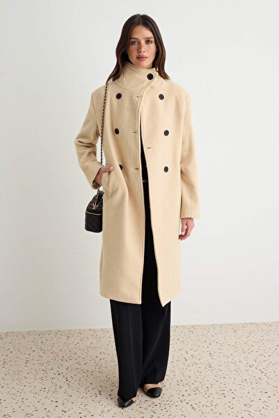 Trendyol Collection Beige Regular Coat Twoaw27Kb00029