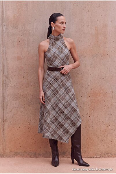 Trendyol Kollektion Studio Collection Mehrfarbiges kariertes/asymmetrisch ges...