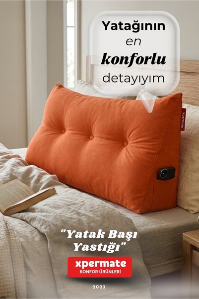 XPERMATE Yatak Başı Yastığı Sırt ve Bel Destek Yastığı 140 cm Yaslanma ve Din...