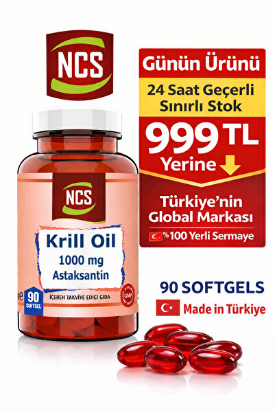 NCS Krill Yağı 1000 Mg Astaksantin 2 Mg 90 Softgel Krill Oil Yeni Nesil Omega...