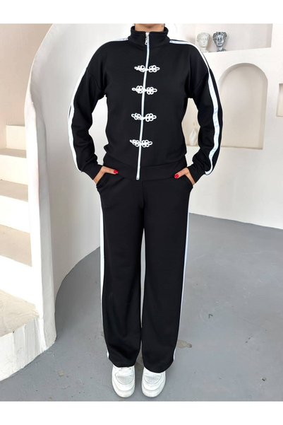 HKT HAK TEKSTİL Modal Striped Track Suit Set