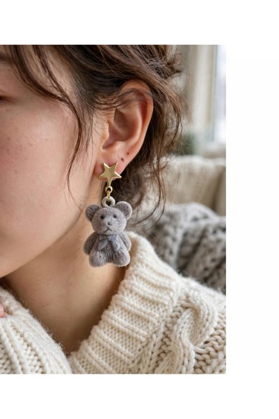 zerzembe Plush Teddy Bear Hanging Earrings