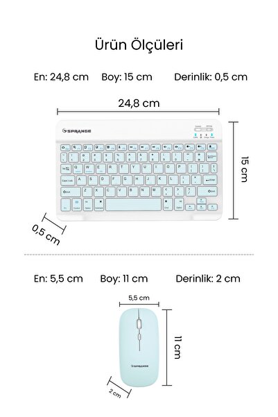 SPRANGE Tablet Ve Telefonlar İçin Bluetooth - Wireless Klavye Ve Mouse Set - ...