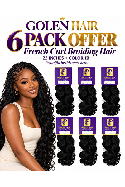 GOLEN Hair French Curls Braids Deal Pack of 6 – 22 Inches Long Color B1