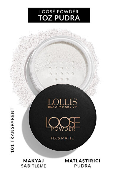 Lollis Loose Powder Transparent Powder Matte Finish Makeup Fixer Mattifying P...