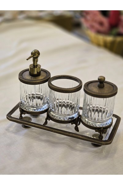 alya home aksesuar Crystal Bathroom Set Antique
